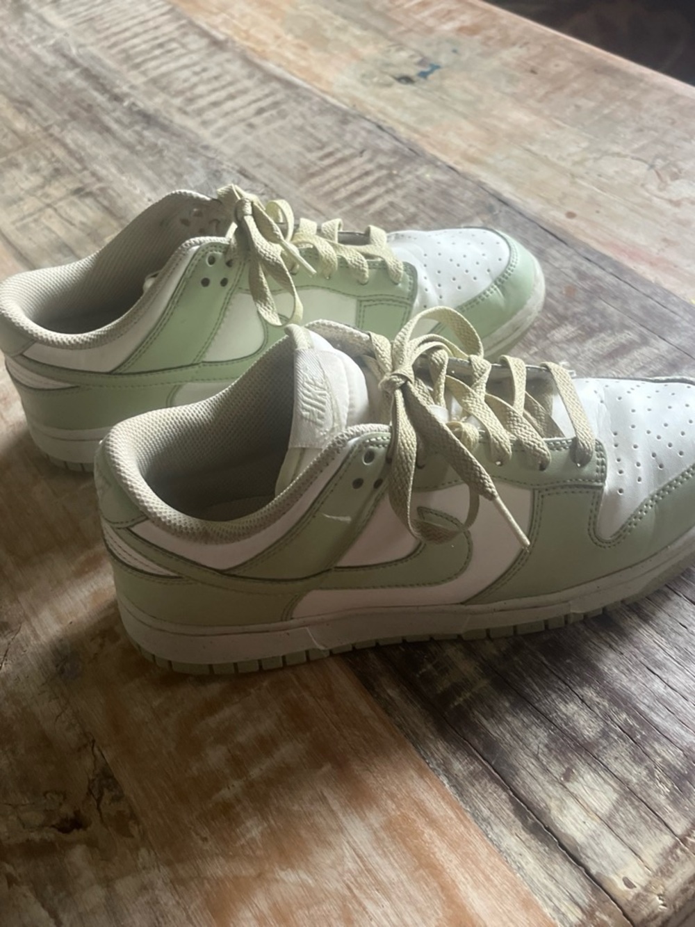 Nike Women's Low-Top Sneakers in Light Green and White